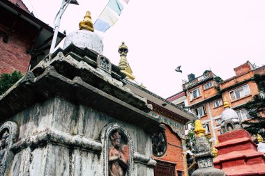Katmandu Nepal 24 Ağustos 2018 Shree Gha Stupa tapınağın görünümünü bulunan Naghal bölgesinde sabah Kathmandu Thamel ve Durbar Meydanı arasında