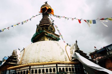 Katmandu Nepal 24 Ağustos 2018 Shree Gha Stupa tapınağın görünümünü bulunan Naghal bölgesinde sabah Kathmandu Thamel ve Durbar Meydanı arasında