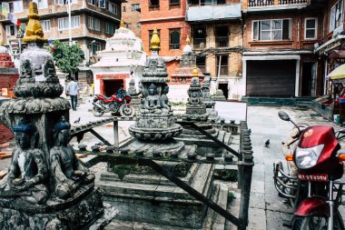 Katmandu Nepal 24 Ağustos 2018 Shree Gha Stupa tapınağın görünümünü bulunan Naghal bölgesinde sabah Kathmandu Thamel ve Durbar Meydanı arasında
