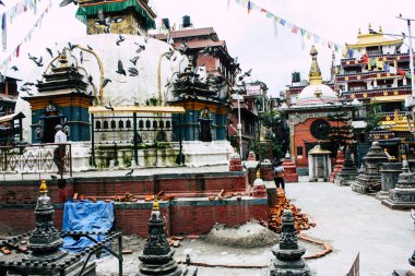 Katmandu Nepal 24 Ağustos 2018 Shree Gha Stupa tapınağın görünümünü bulunan Naghal bölgesinde sabah Kathmandu Thamel ve Durbar Meydanı arasında