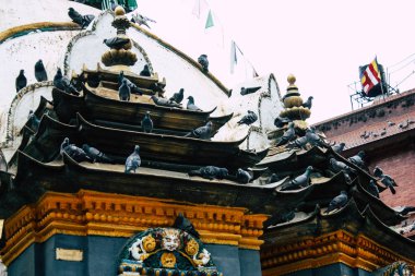 Katmandu Nepal 24 Ağustos 2018 Shree Gha Stupa tapınağın görünümünü bulunan Naghal bölgesinde sabah Kathmandu Thamel ve Durbar Meydanı arasında