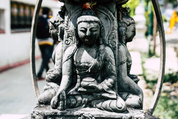 Kathmandu Nepal Agosto 2018 Veduta Del Volto Buddha Tempio Delle — Foto Stock