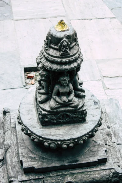 Kathmandu Nepál Augusztus 2018 Ban Kilátás Nyílik Buddha Arcát Majom — Stock Fotó