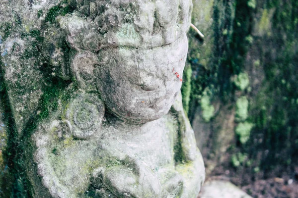 Katmandú Nepal Agosto 2018 Vista Cara Buda Templo Mono Área —  Fotos de Stock