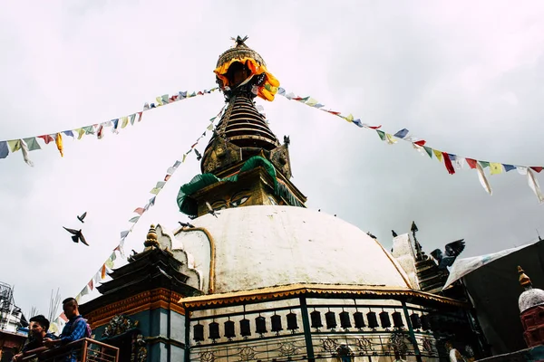 Katmandu Nepal Ağustos 2018 Shree Gha Stupa Tapınağın Görünümünü Bulunan — Stok fotoğraf