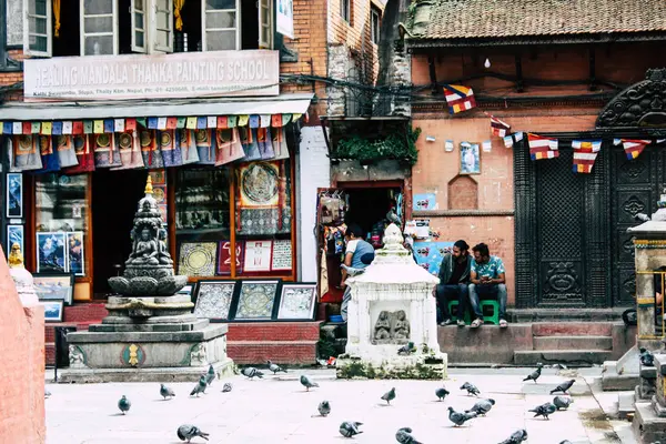 Kathmandu Nepal Augusti 2018 Visa Shree Gha Stupa Templet Ligger — Stockfoto