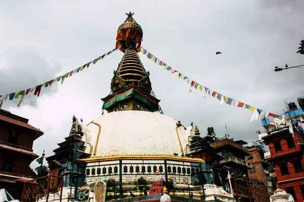 Kathmandu Nepal Sierpień 2018 Widok Świątyni Stupa Gha Shree Znajduje — Zdjęcie stockowe