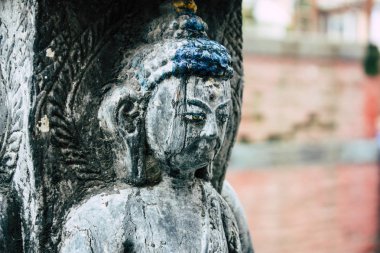 Katmandu Nepal 24 Ağustos 2018 Shree Gha Stupa tapınağın görünümünü bulunan Naghal bölgesinde sabah Kathmandu Thamel ve Durbar Meydanı arasında