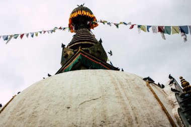 Katmandu Nepal 24 Ağustos 2018 Shree Gha Stupa tapınağın görünümünü bulunan Naghal bölgesinde sabah Kathmandu Thamel ve Durbar Meydanı arasında