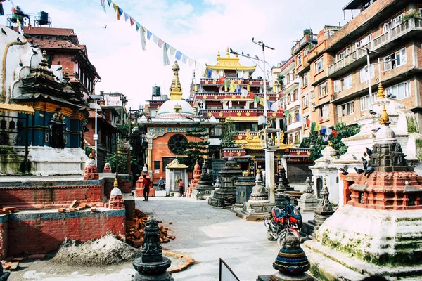 Kathmandu Nepal Agosto 2018 Vista Templo Shree Gha Stupa Localizado — Fotografia de Stock