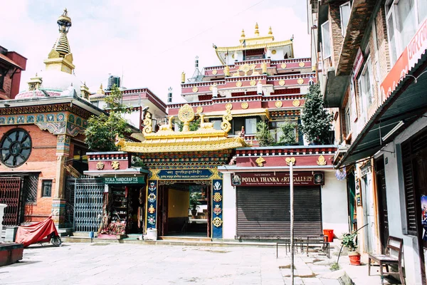 Kathmandu Nepal Agosto 2018 Vista Templo Shree Gha Stupa Localizado — Fotografia de Stock