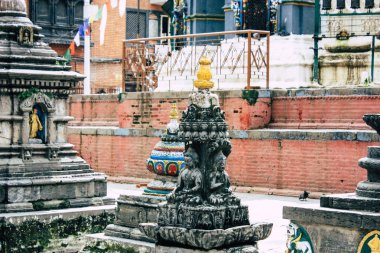 Katmandu Nepal 24 Ağustos 2018 Shree Gha Stupa tapınağın görünümünü bulunan Naghal bölgesinde sabah Kathmandu Thamel ve Durbar Meydanı arasında