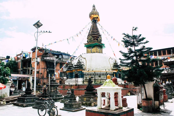 Katmandú Nepal Agosto 2018 Vista Del Templo Shree Gha Stupa — Foto de Stock