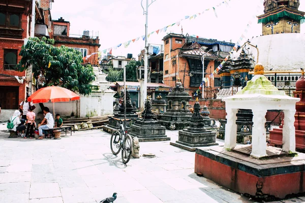 Kathmandu Nepal Sierpień 2018 Widok Świątyni Stupa Gha Shree Znajduje — Zdjęcie stockowe