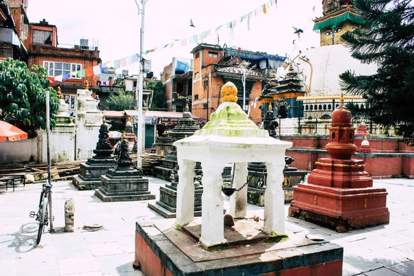 Kathmandu Nepal Agosto 2018 Vista Templo Shree Gha Stupa Localizado — Fotografia de Stock