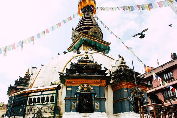 Kathmandu Nepal Agosto 2018 Vista Templo Shree Gha Stupa Localizado — Fotografia de Stock