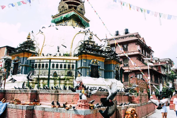 Katmandú Nepal Agosto 2018 Vista Del Templo Shree Gha Stupa — Foto de Stock