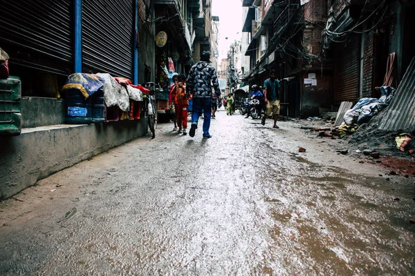 Kathmandu Nepal Sierpień 2018 Widok Ludzie Niewiadomych Durbar Street Dzielnicy — Zdjęcie stockowe