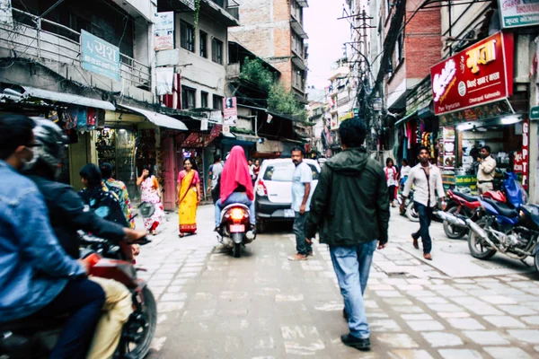 Katmandú Nepal Agosto 2018 Vista Gente Desconocida Caminando Calle Durbar — Foto de Stock