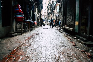 Katmandu Nepal 24 Ağustos 2018 Durbar sokakta Naghal District Kathmandu sabah yürüyüş bilinmeyenli insan görünümü