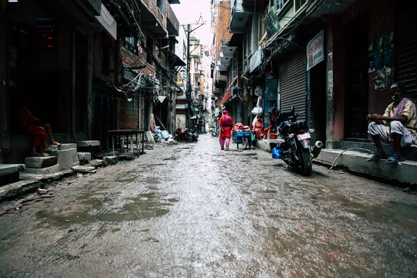 Katmandú Nepal Agosto 2018 Vista Gente Desconocida Caminando Calle Durbar — Foto de Stock