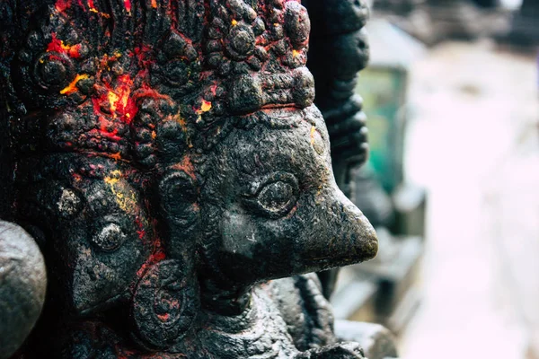 Kathmandu Nepal Augustus 2018 Weergave Van Tempel Ligt Aan Onderkant — Stockfoto