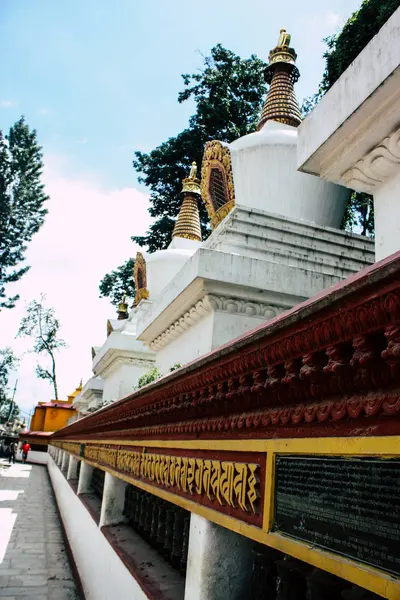 Kathmandu Nepal August 2018 Ansicht Des Tempels Fuß Des Affentempels — Stockfoto