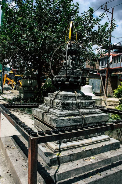 Kathmandu Nepal Agosto 2018 Vista Templo Localizado Parte Inferior Templo — Fotografia de Stock