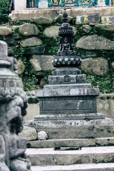 Kathmandu Nepal Agosto 2018 Vista Templo Localizado Parte Inferior Templo — Fotografia de Stock