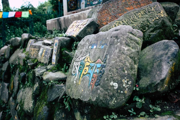 Kathmandu Nepal Augustus 2018 Weergave Van Tempel Ligt Aan Onderkant — Stockfoto