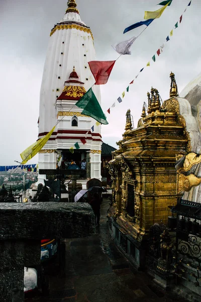 Катманду Непал Августа 2018 Вид Храм Расположенный Верхней Части Храма — стоковое фото