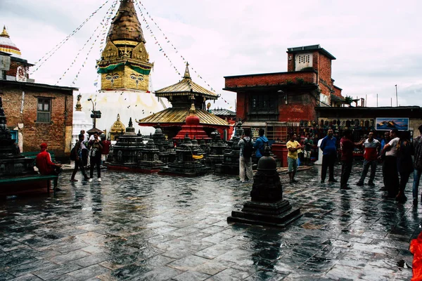 Katmandou Népal Août 2018 Vue Temple Situé Sommet Temple Des — Photo