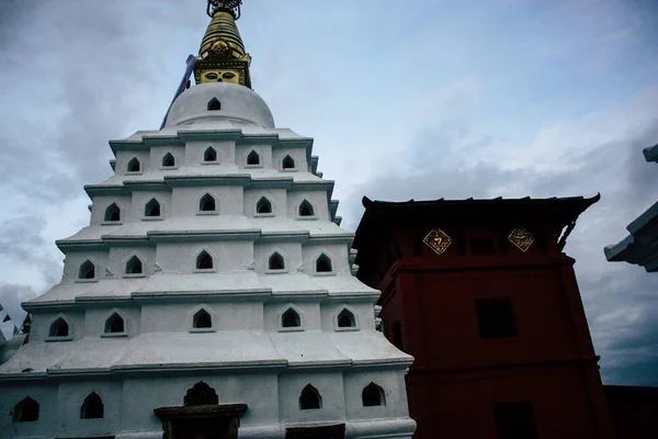 Katmandú Nepal Agosto 2018 Vista Del Templo Ubicado Parte Superior — Foto de Stock