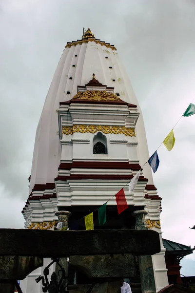 Katmandú Nepal Agosto 2018 Vista Del Templo Ubicado Parte Superior —  Fotos de Stock