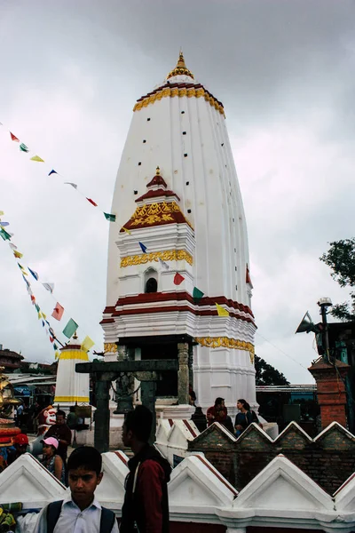 Kathmandu Nepal August 2018 Ansicht Des Tempels Der Spitze Des — Stockfoto