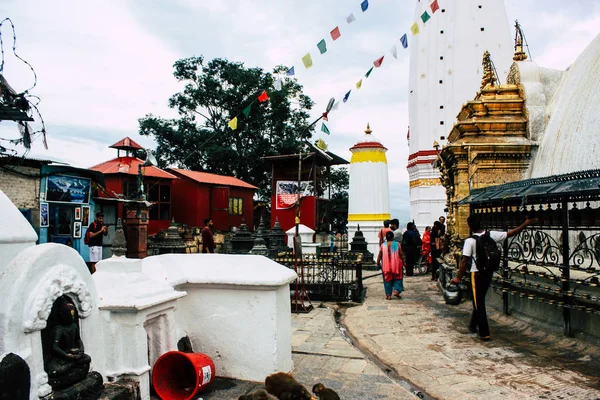 Kathmandu Nepal August 2018 Blick Von Unbekannten Touristen Besuchen Den — Stockfoto