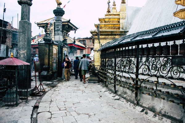 Kathmandu Nepal August 2018 Blick Von Unbekannten Touristen Besuchen Den — Stockfoto