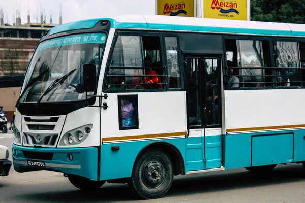 Katmandú Nepal Agosto 2018 Vista Del Autobús Local Nepalí Calle — Foto de Stock