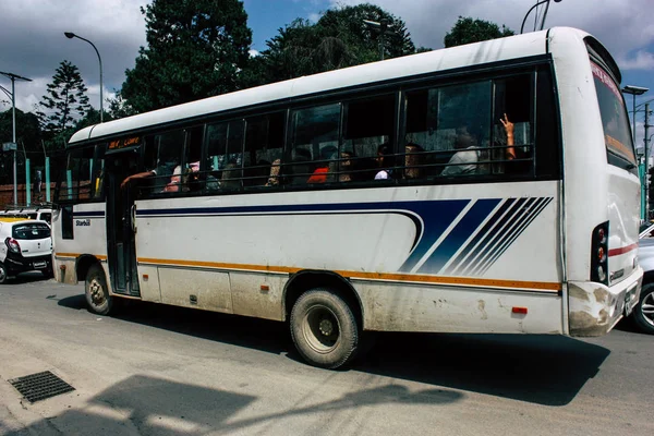 Katmandú Nepal Agosto 2018 Vista Del Autobús Local Nepalí Calle — Foto de Stock