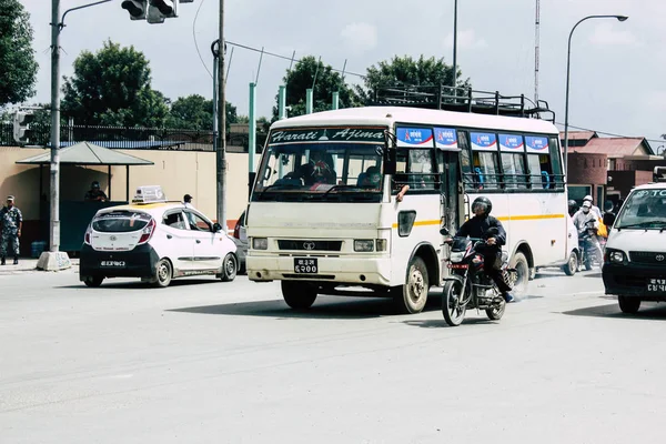 Kathmandu Nepal August 2018 View Traffic Jam Street Thamel District — Stock Photo, Image