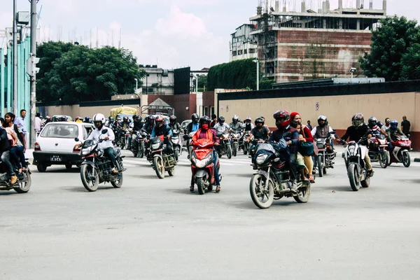 Kathmandu Nepal August 2018 View Traffic Jam Street Thamel District — Stock Photo, Image