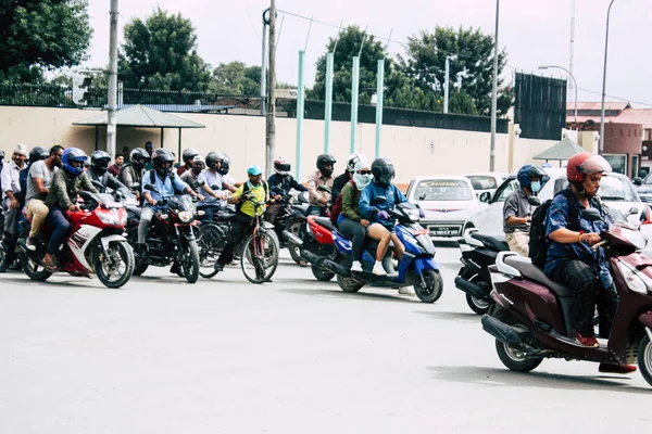 Kathmandu Nepal August 2018 View Traffic Jam Street Thamel District — Stock Photo, Image