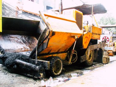 Katmandu Nepal 27 Ağustos 2018 Katmandu Thamel bölgesinde akşam yol inşaat alanında görünümünü