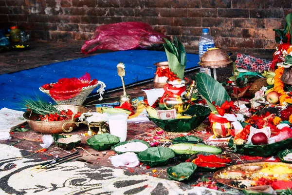 Катманду Непал Август 2018 Крупный План Различных Объектов Религиозной Церемонии — стоковое фото