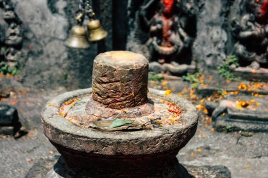 Katmandu Nepal 27 Ağustos 2018 Closeup burası sabahları Pashupatinath Tapınağı içinde ibadet