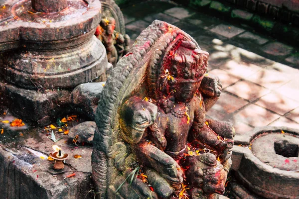 Катманду Непал Август 2018 Крупный План Места Поклонения Храме Пашупатинатхи — стоковое фото