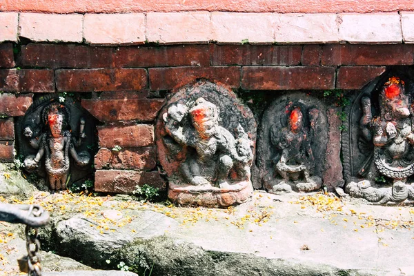 Katmandu Nepal Ağustos 2018 Closeup Burası Sabahları Pashupatinath Tapınağı Içinde — Stok fotoğraf