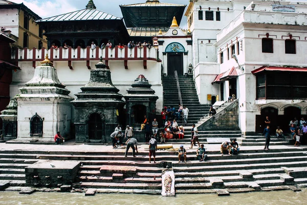 Kathmandu Nepál Augusztus 2018 Ismeretlen Hindu Emberek Részt Egy Vallási — Stock Fotó