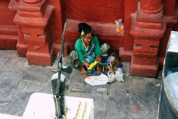 Kathmandu Nepal Agosto 2018 Veduta Persone Indù Sconosciute Che Visitano — Foto Stock