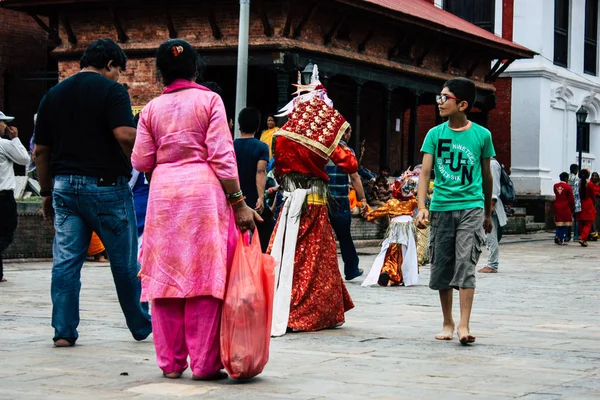 Katmandú Nepal Agosto 2018 Vista Las Incógnitas Los Hindúes Visitan —  Fotos de Stock